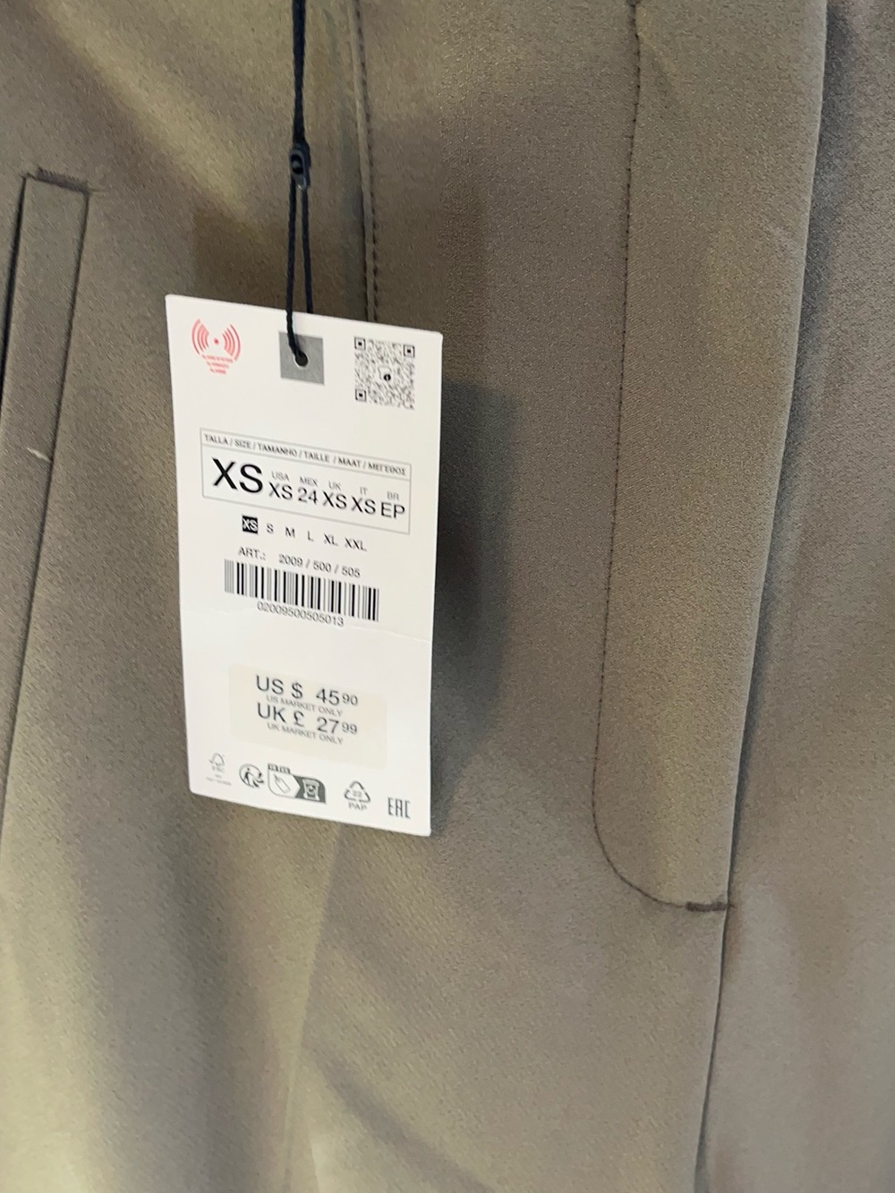 NEW ZARA STRAIGHT CUT PANTS SIZE XS - Picture 6 of 10